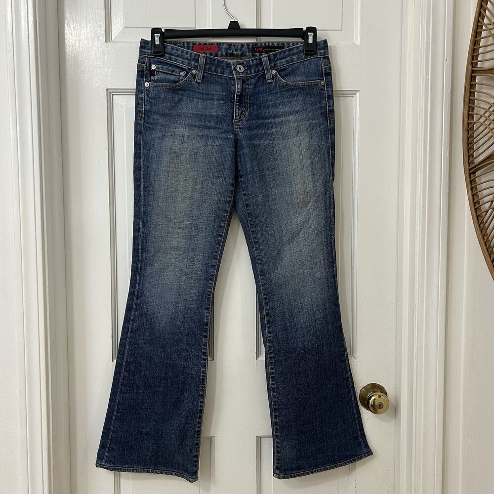 AG Adriano Goldschmted The Club Flare Leg Medium Wash Low Rise Jeans Size 27